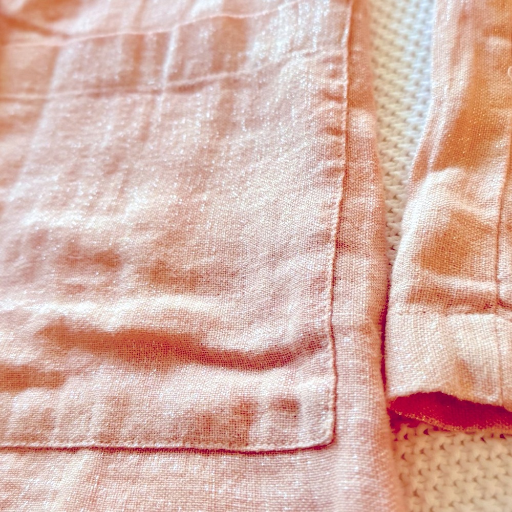 ANTHROPOLOGIE Amadi Pink Shimmer Linen Oversized Blazer Jacket Lightweight Coat - Picture 4 of 12